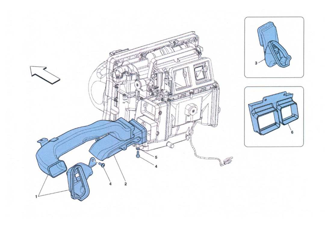 ferrari 458 challenge diagramma delle parti condotti aria plancia