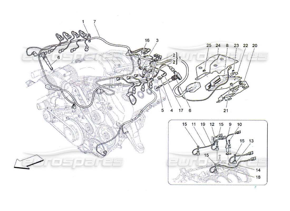 maserati qtp. (2010) 4.2 controllo elettronico: diagramma delle parti di controllo dell'iniezione e della fasatura del motore