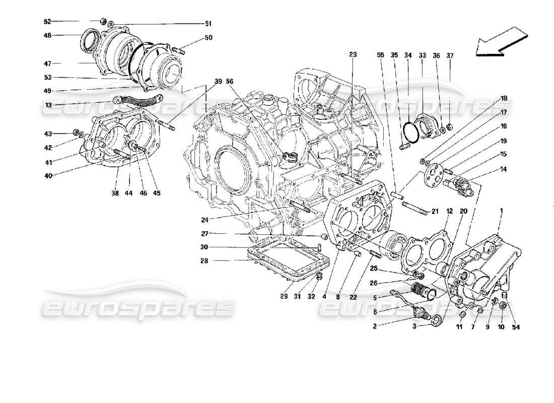 ferrari mondial 3.4 t coupe/cabrio coperchi del cambio - validi per auto con diagramma delle parti 4p