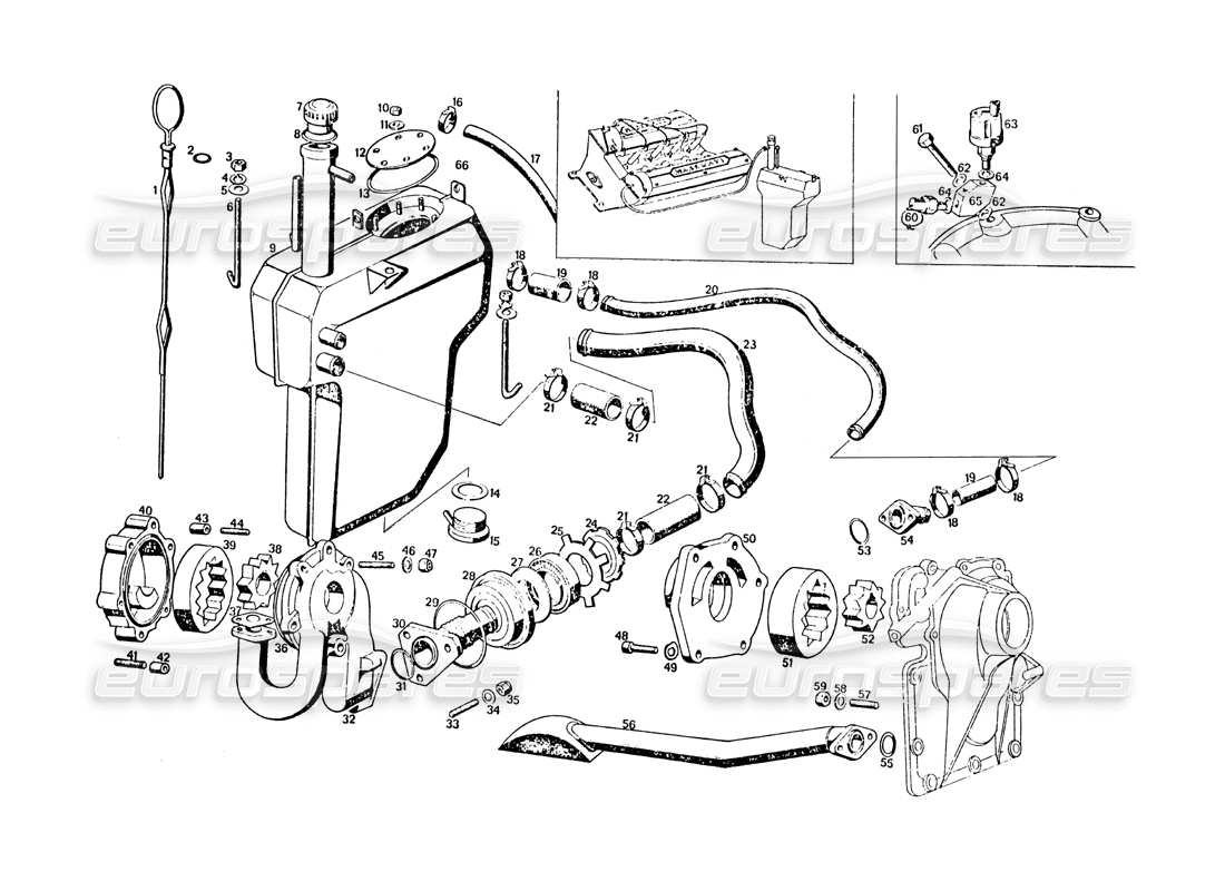 maserati khamsin pompa dell'olio diagramma delle parti