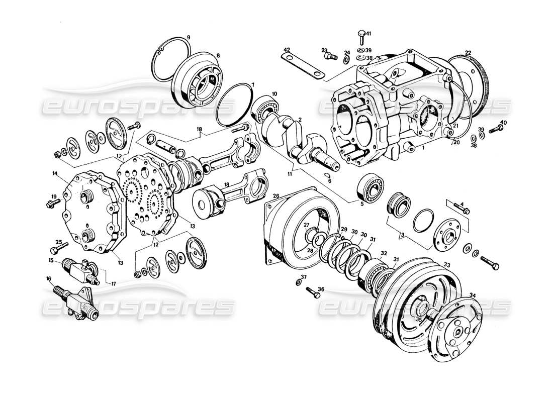 maserati khamsin compressore di condizionamento diagramma delle parti