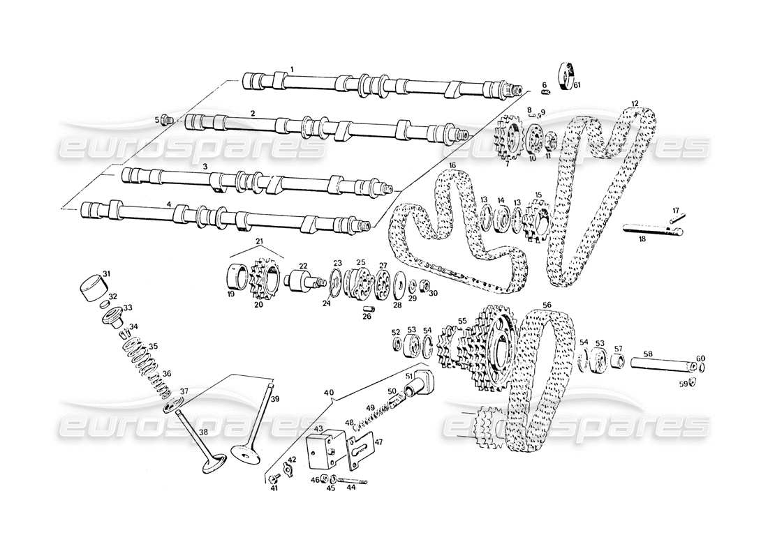 maserati khamsin tempistica diagramma delle parti