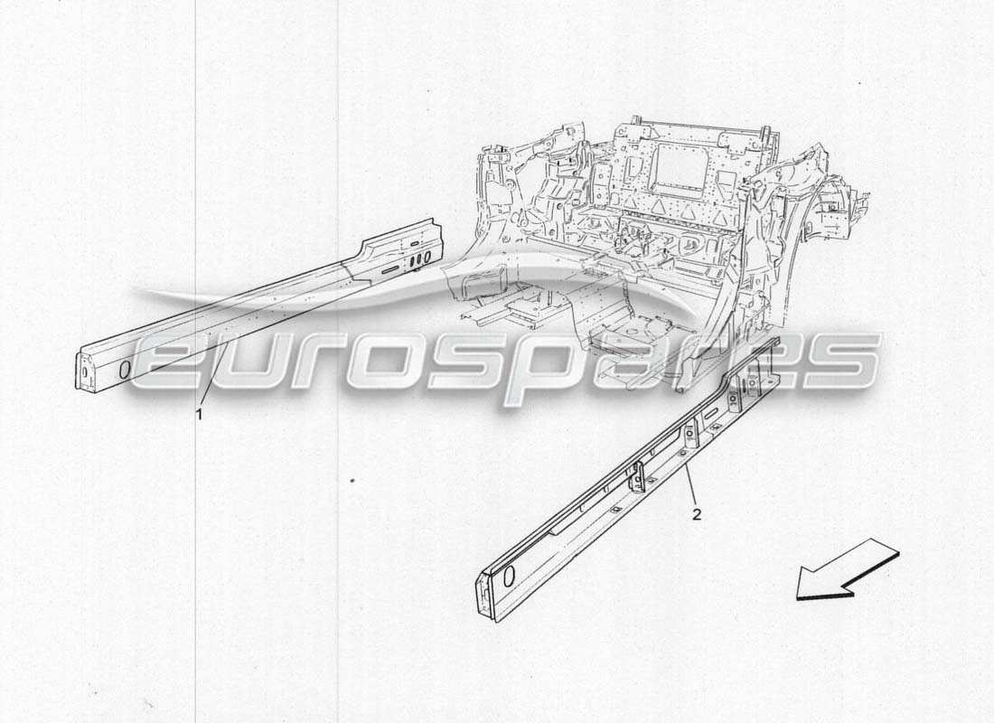 maserati grancabrio mc centenario diagramma delle parti delle strutture centrali e dei telai