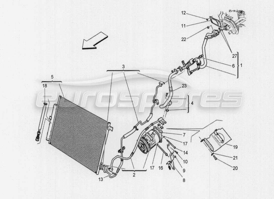 maserati qtp. v8 3.8 530bhp auto 2015 unità a c: diagramma delle parti dei dispositivi del dashboard