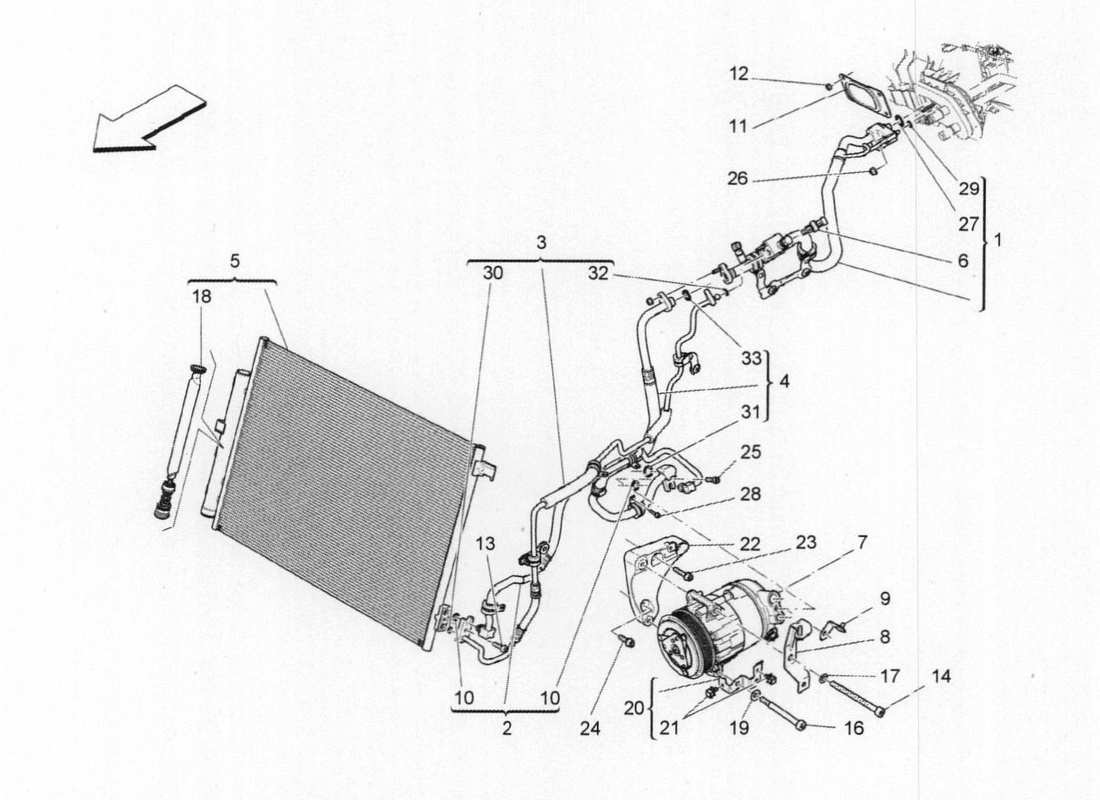 maserati qtp. v6 3.0 bt 410bhp 2015 unità a c: diagramma delle parti dei dispositivi del vano motore
