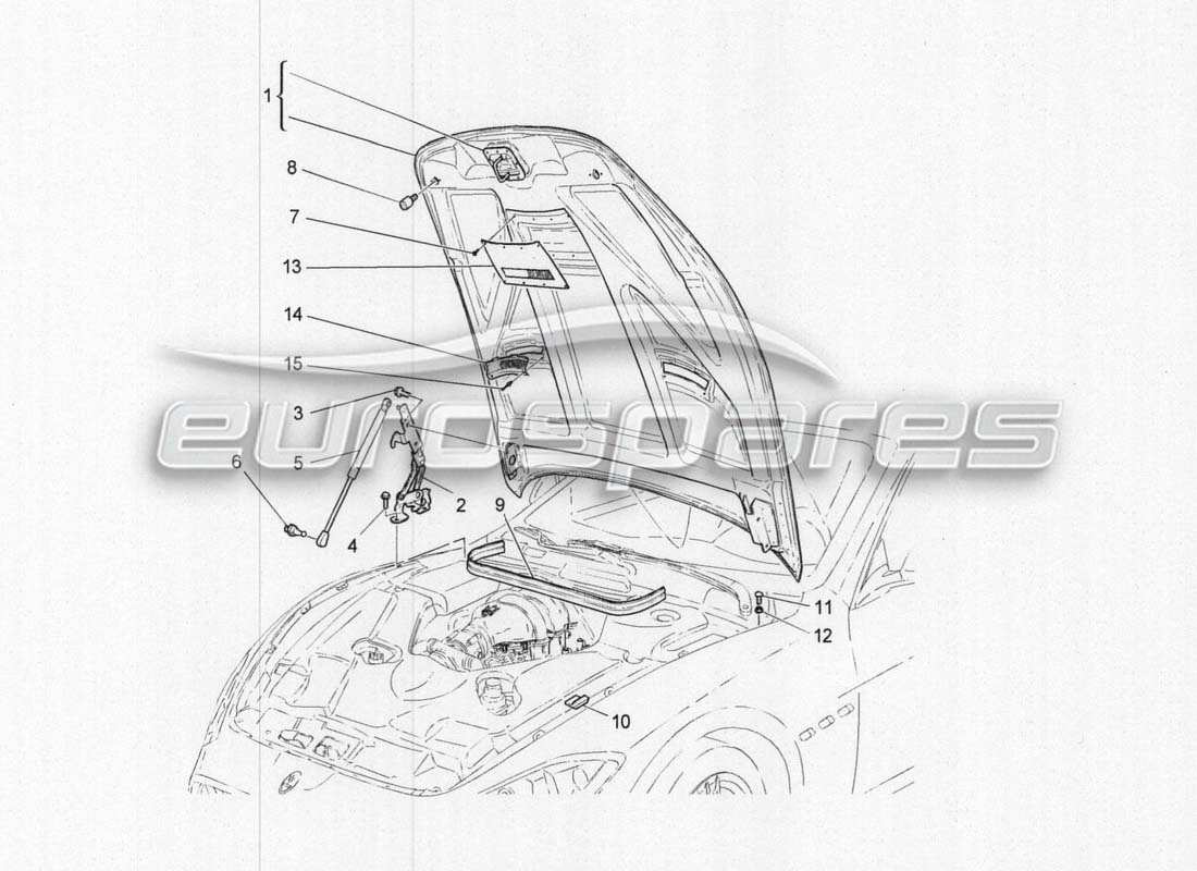 maserati grancabrio mc centenario cofano anteriore diagramma delle parti