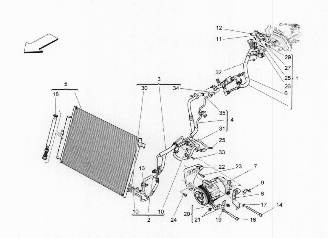 maserati qtp. v6 3.0 bt 410bhp 2015 unità a c: diagramma delle parti dei dispositivi del vano motore