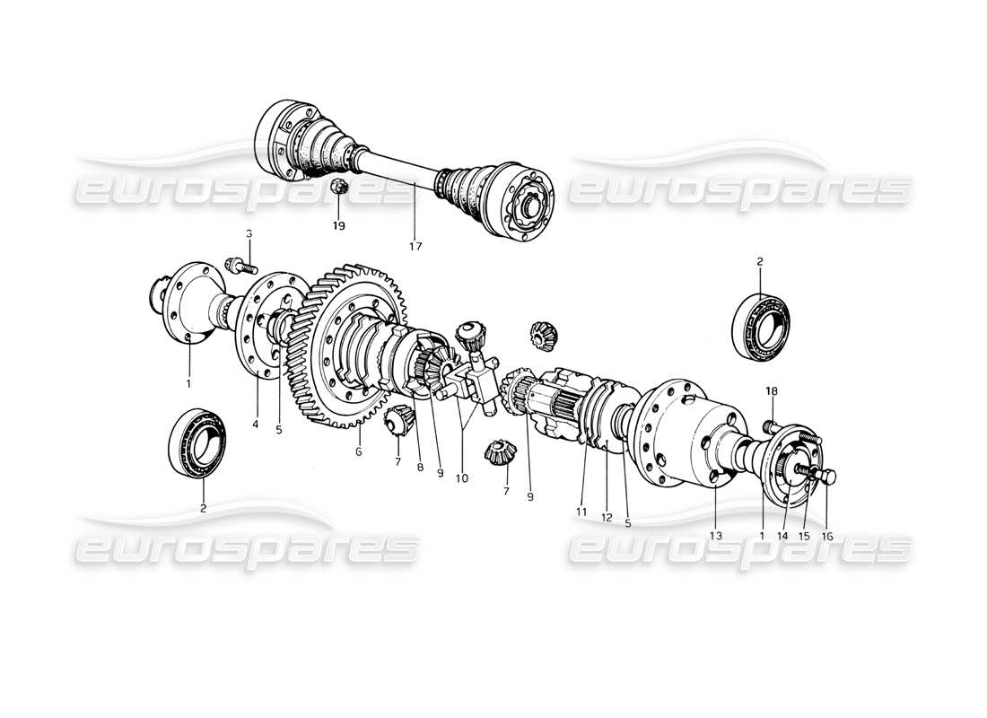 ferrari 246 dino (1975) differenziale e semiassi diagramma delle parti