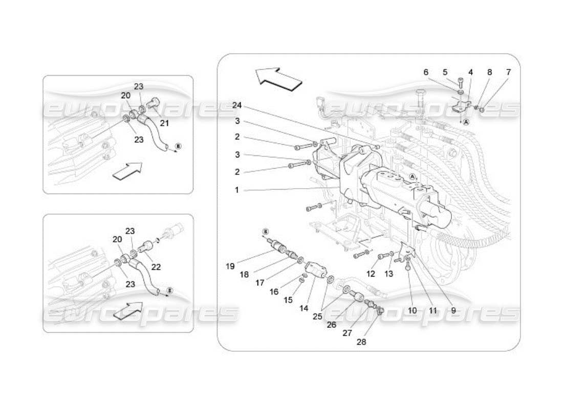 maserati qtp. (2005) 4.2 parti idrauliche di azionamento per il cambio f1 diagramma delle parti