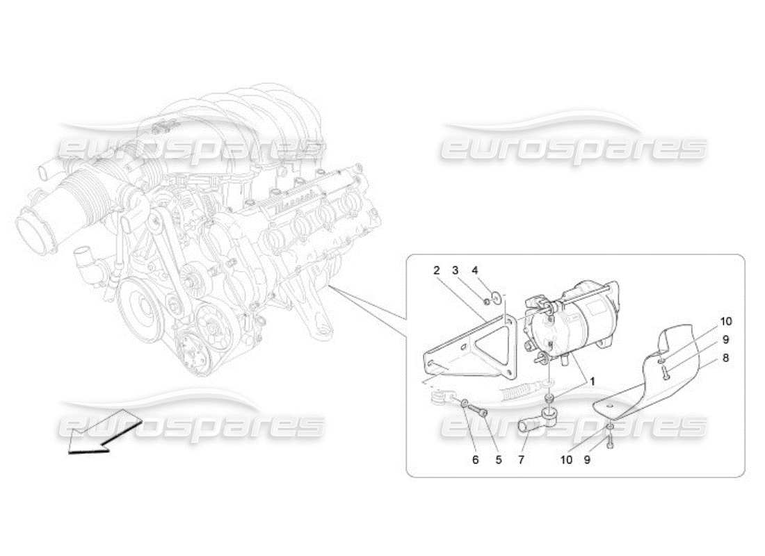 maserati qtp. (2005) 4.2 controllo elettronico: accensione motore diagramma delle parti