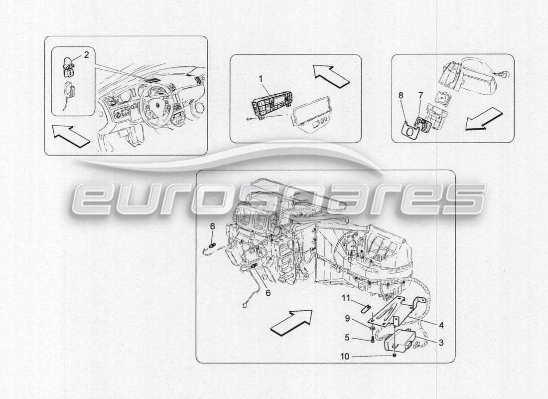 maserati grancabrio mc centenario aria condizionata - gestione elettronica diagramma delle parti