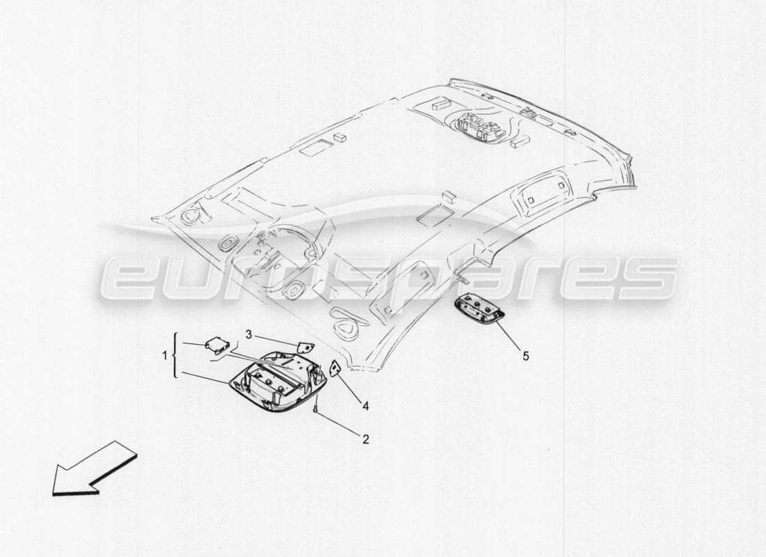 maserati qtp. v8 3.8 530bhp auto 2015 gruppi fari diagramma delle parti