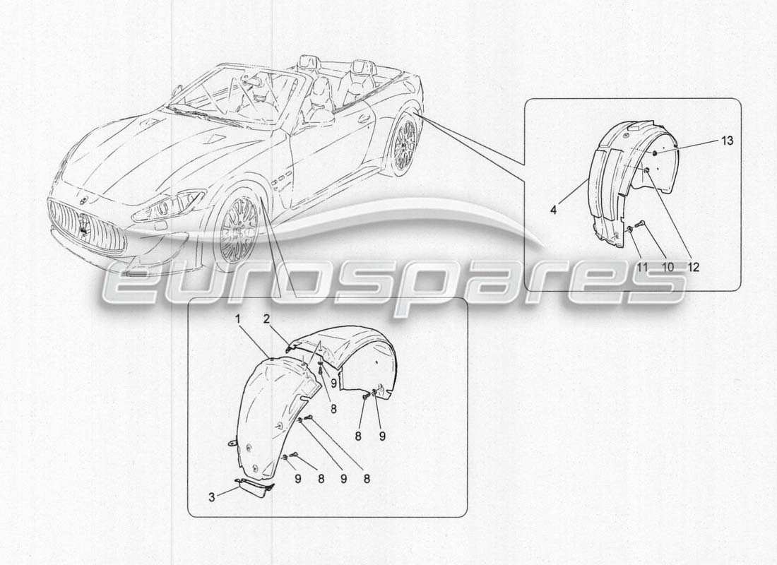 maserati grancabrio mc centenario timoneria e coperchi diagramma delle parti