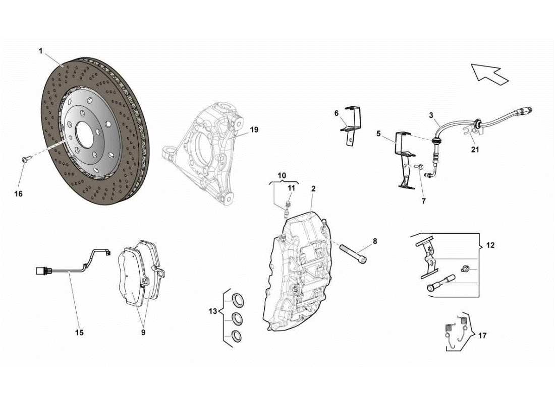 lamborghini gallardo sts ii sc dischi freni anteriori schema parti ccb