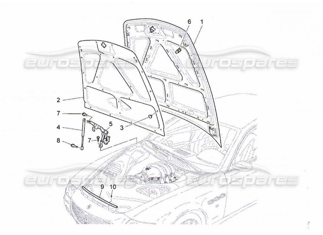 maserati qtp. (2010) 4.2 coperchio anteriore diagramma delle parti