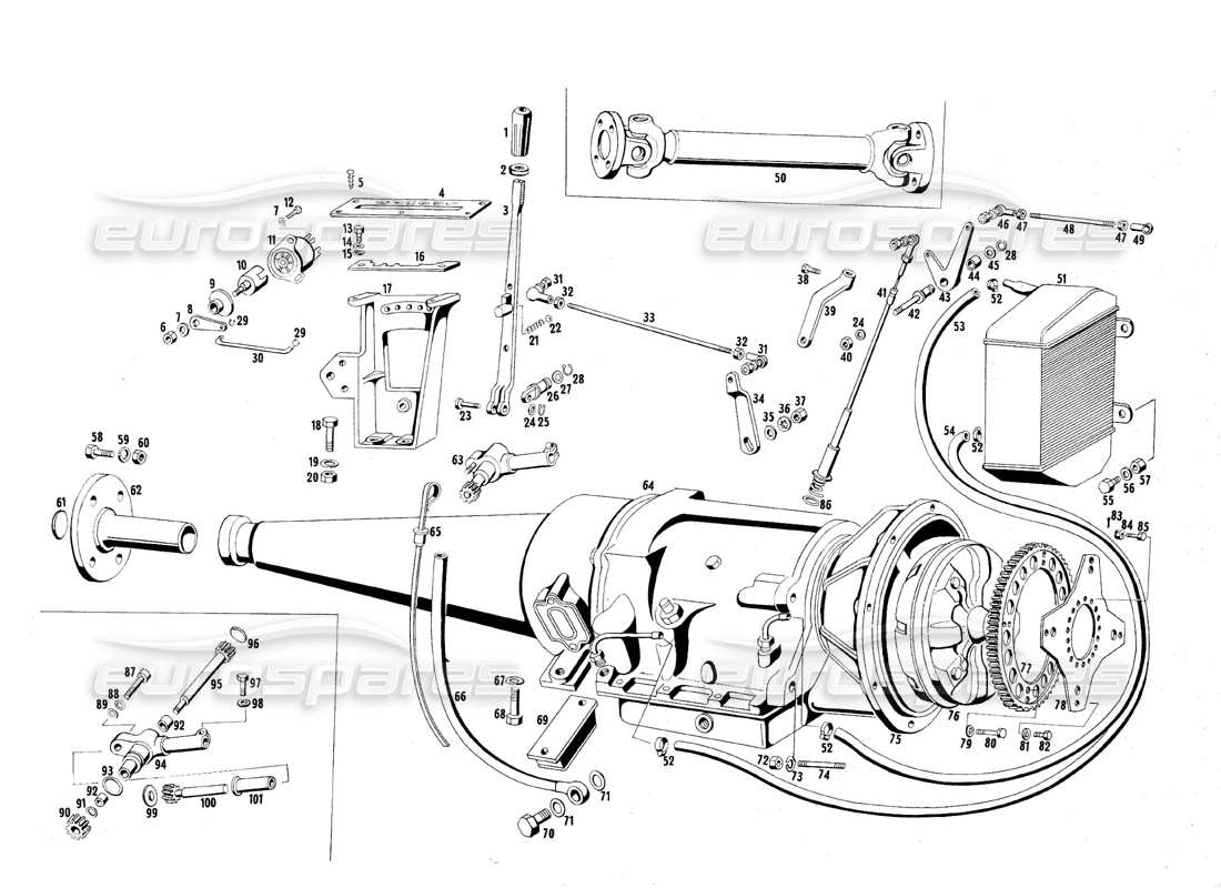 maserati qtp.v8 4.7 (s1 & s2) 1967 schema delle parti cambio automatico