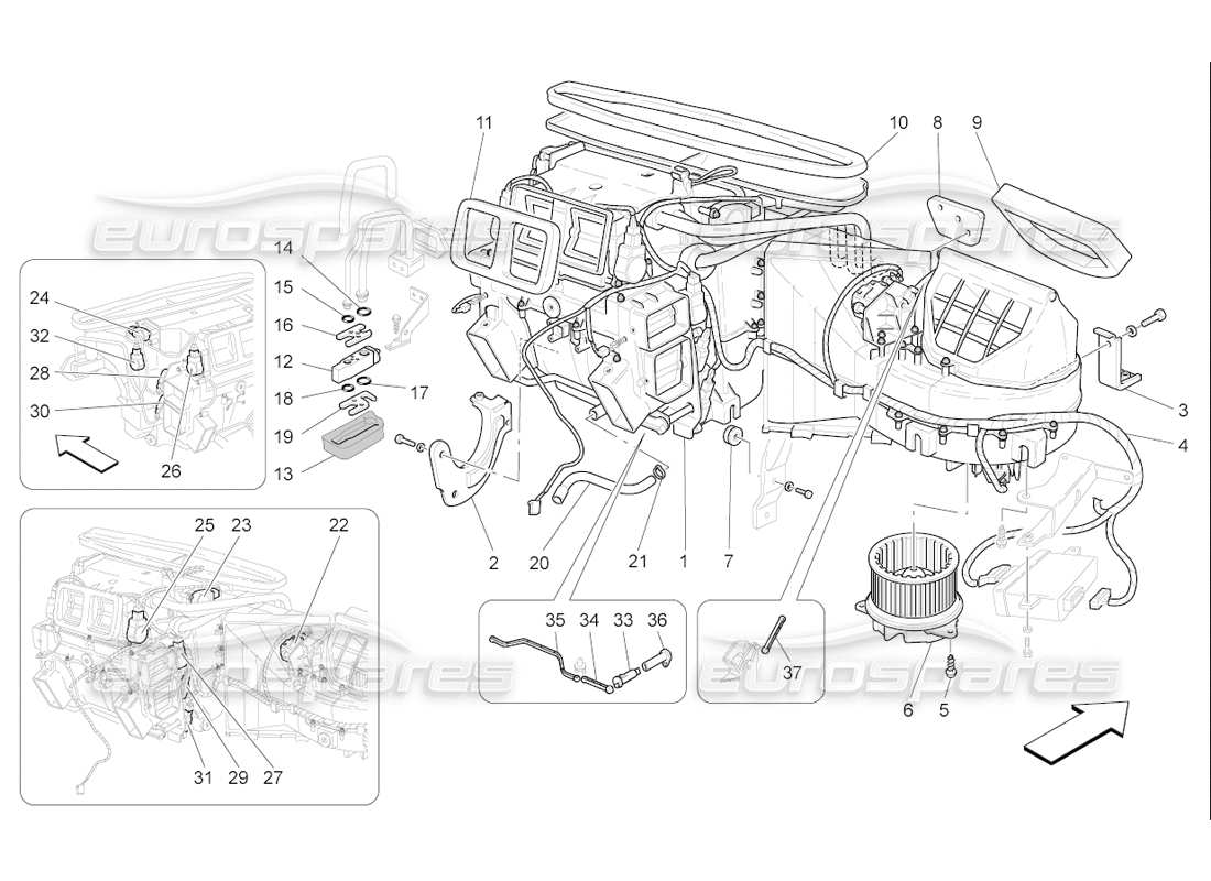 maserati qtp. (2006) 4.2 f1 unità a c: diagramma delle parti dei dispositivi del dashboard