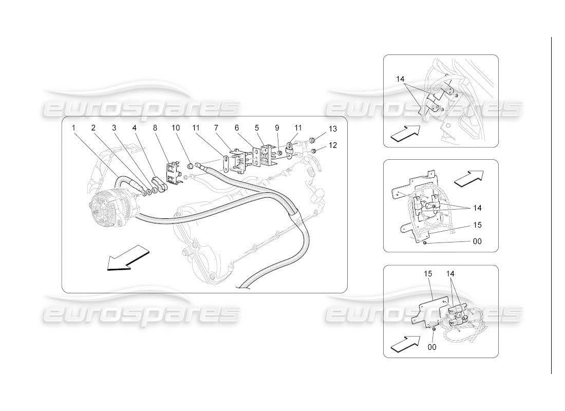 maserati qtp. (2007) 4.2 auto schema delle parti del cablaggio principale