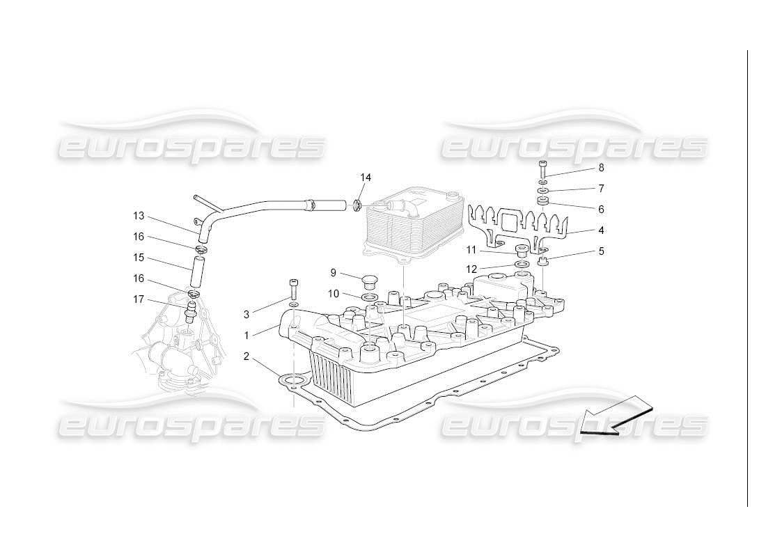 maserati qtp. (2007) 4.2 auto diagramma delle parti dello scambiatore di calore