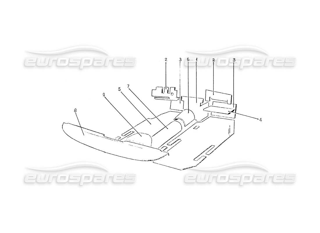 ferrari 275 (pininfarina coachwork) gruppo feltri bitumati (fvn 79 per quatro riguardi ie figure no 1-2) diagramma delle parti