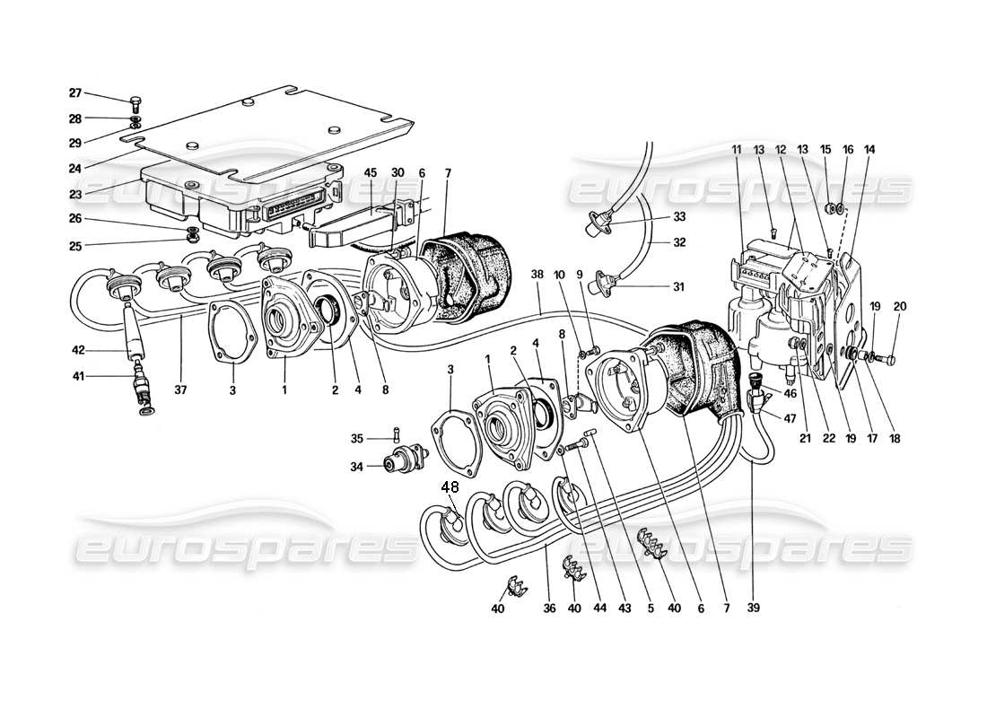 ferrari 328 (1985) accensione del motore diagramma delle parti