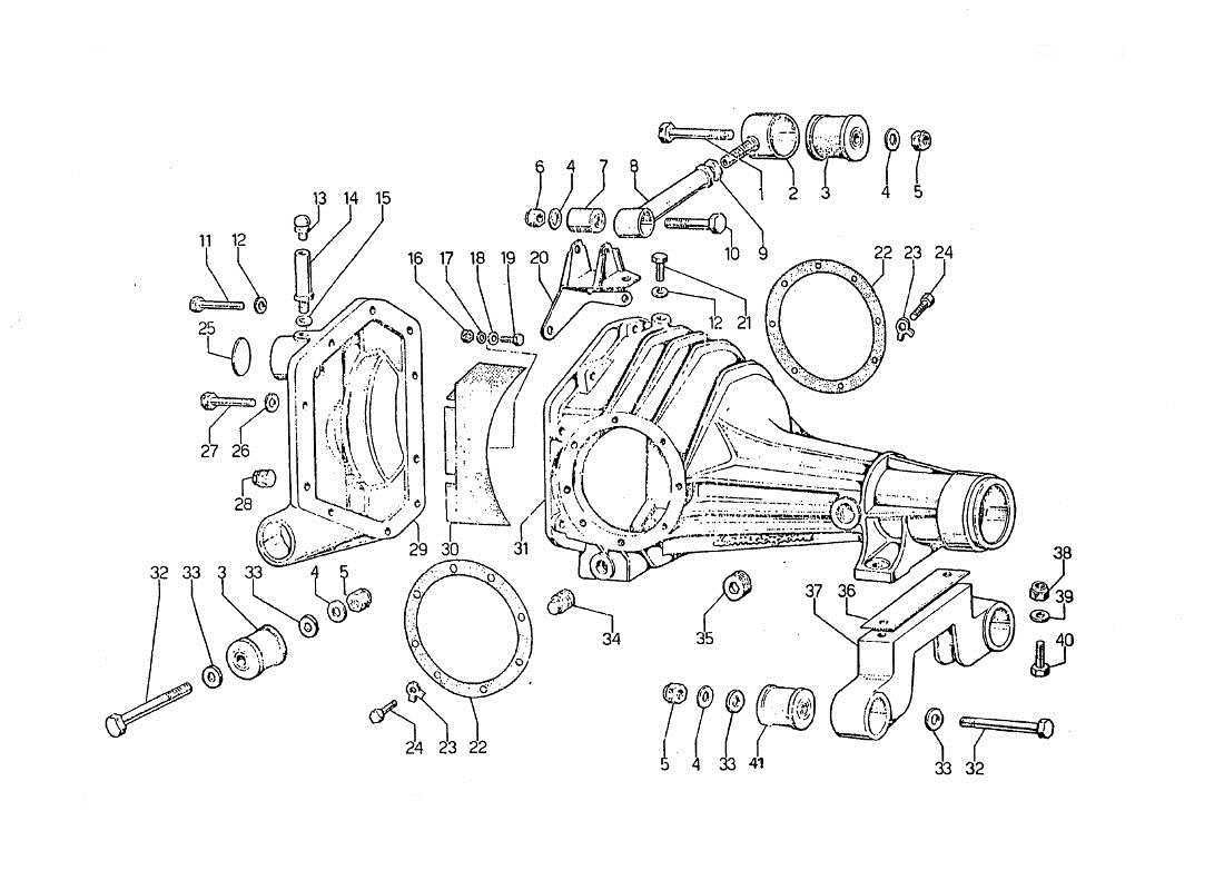 lamborghini jarama scatola differenziale diagramma delle parti