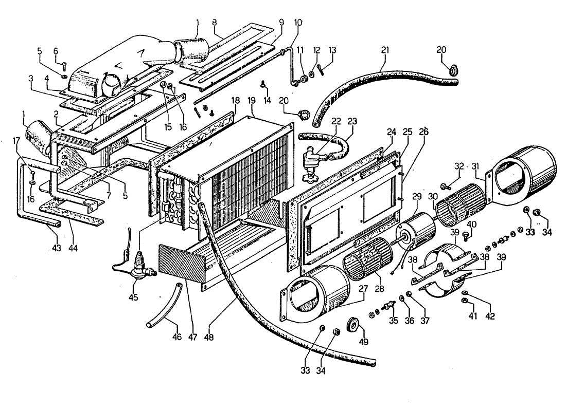 lamborghini jarama riscaldatore diagramma delle parti