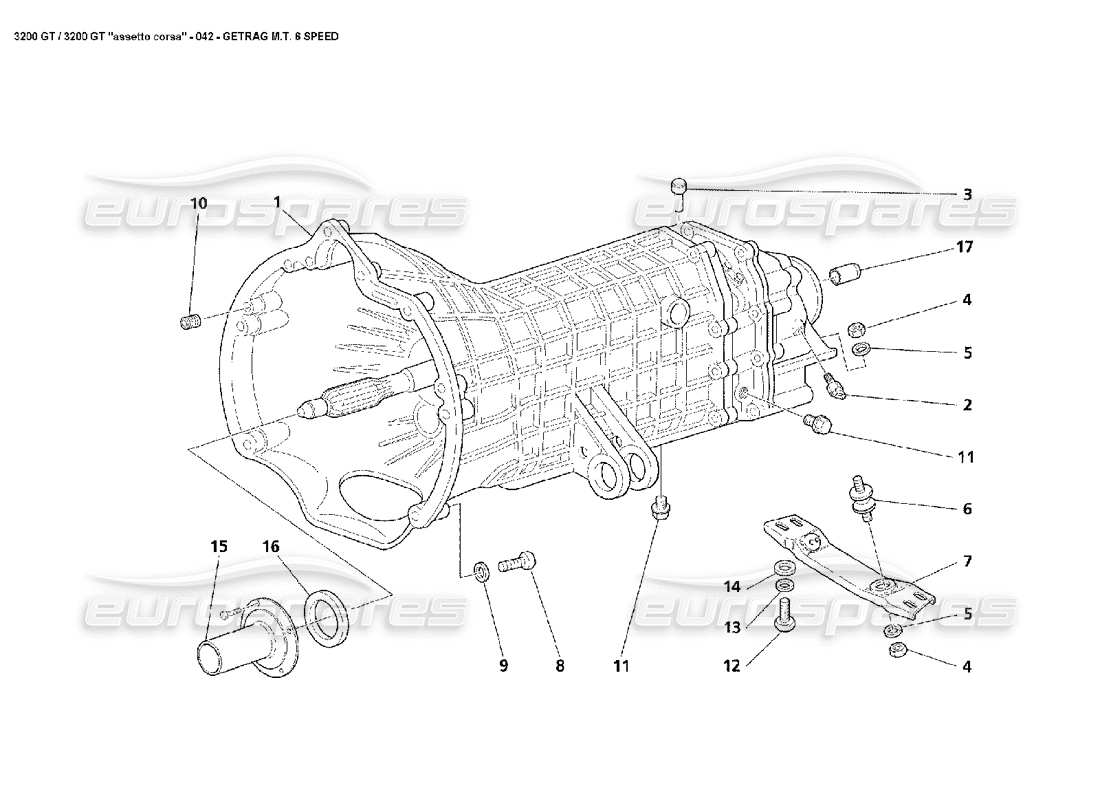 maserati 3200 gt/gta/assetto corsa cambio manuale diagramma delle parti