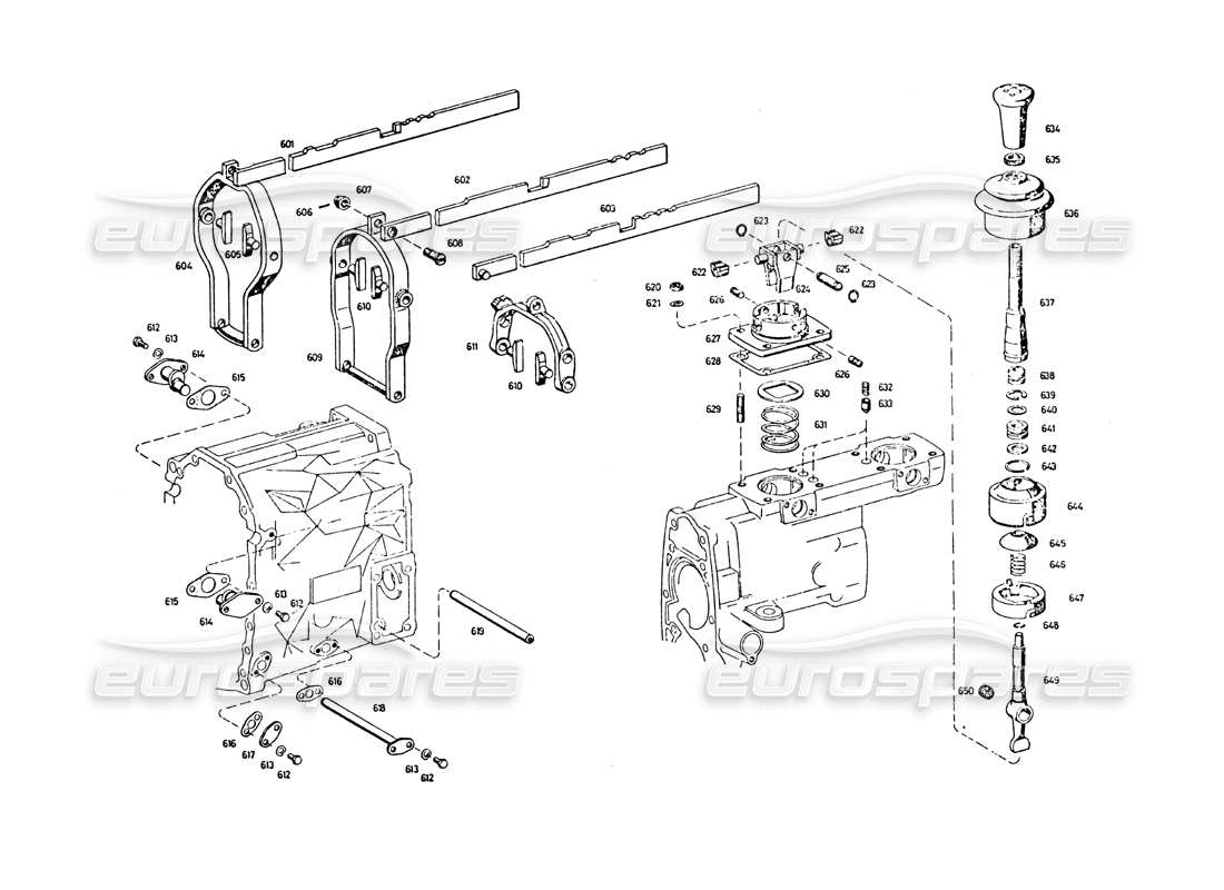 maserati khamsin controllo della trasmissione diagramma delle parti