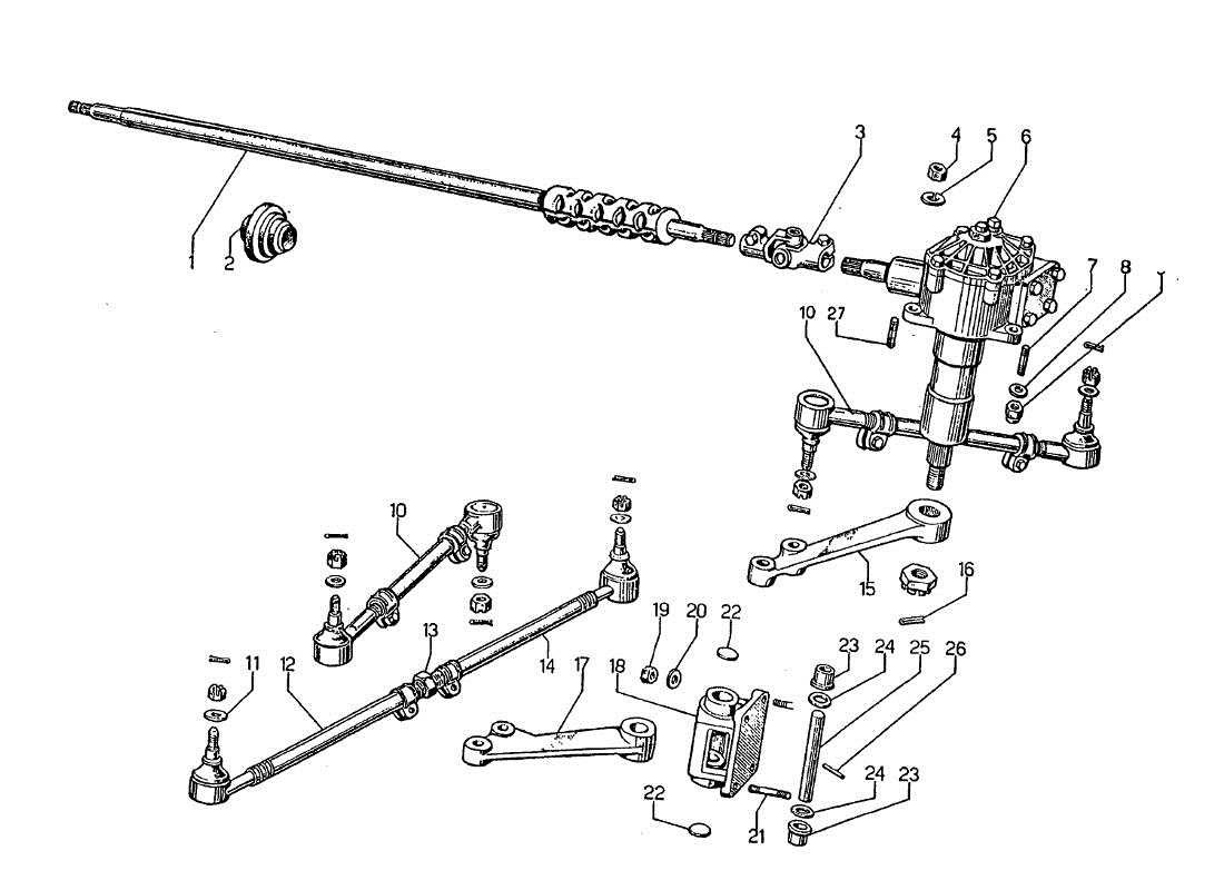 lamborghini jarama sterzo diagramma delle parti