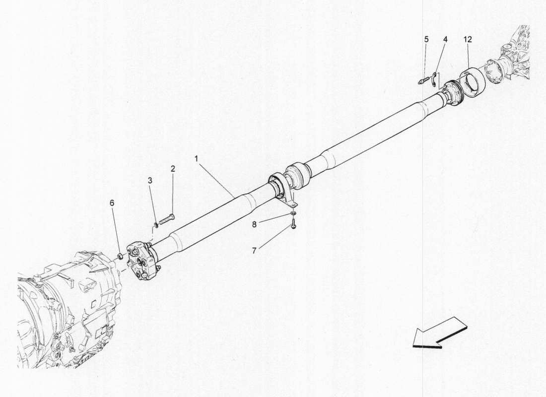 maserati qtp. v6 3.0 bt 410bhp 2015 schema delle parti dell'albero di trasmissione