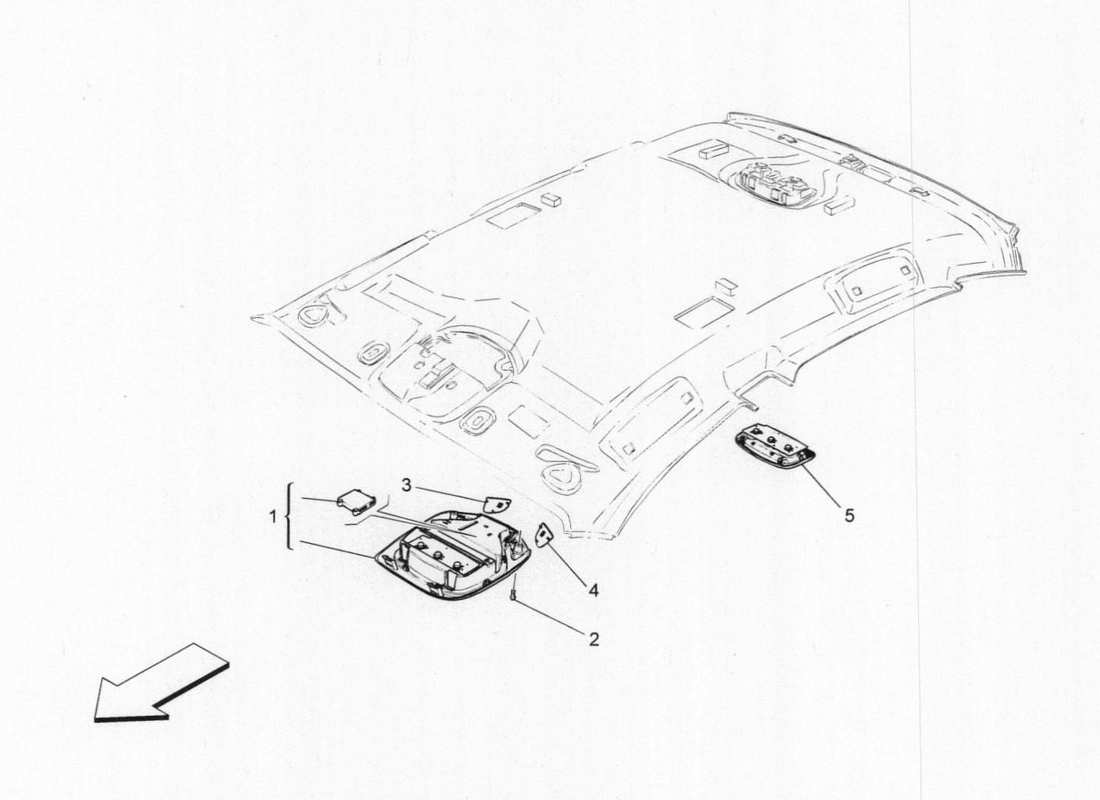 maserati qtp. v6 3.0 bt 410bhp 2015 diagramma delle parti dei dispositivi interni del veicolo