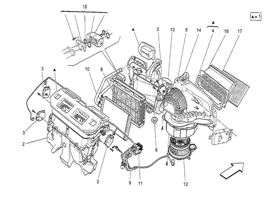maserati qtp. v8 3.8 530bhp 2014 unità a c: diagramma delle parti del controllo elettronico