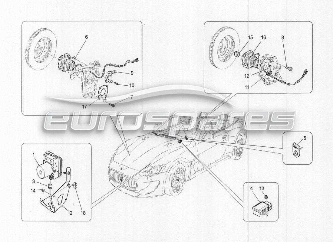maserati grancabrio mc centenario sistemi di controllo dei freni diagramma delle parti
