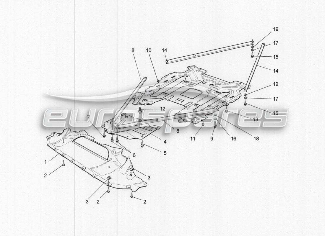 maserati grancabrio mc centenario protezioni sottoscocca e pianale diagramma delle parti