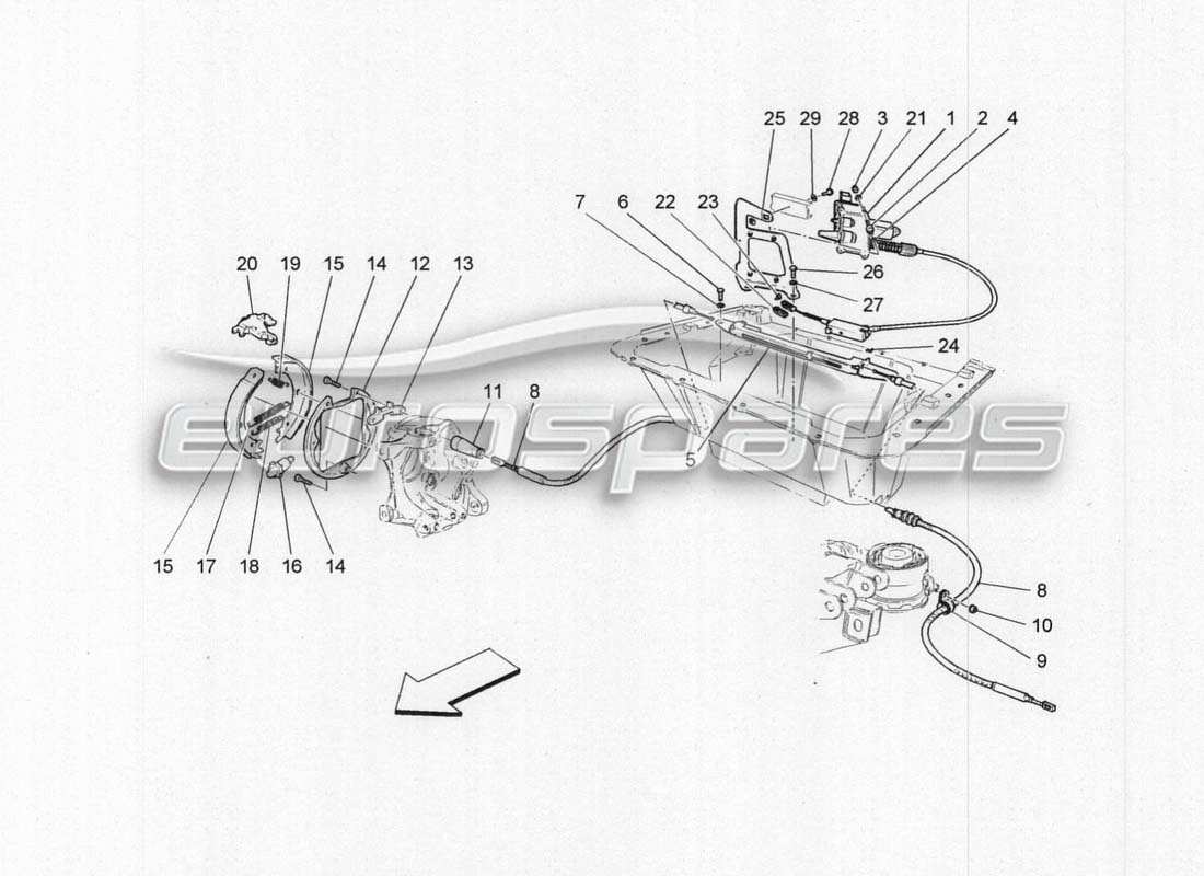 maserati grancabrio mc centenario diagramma delle parti del freno a mano