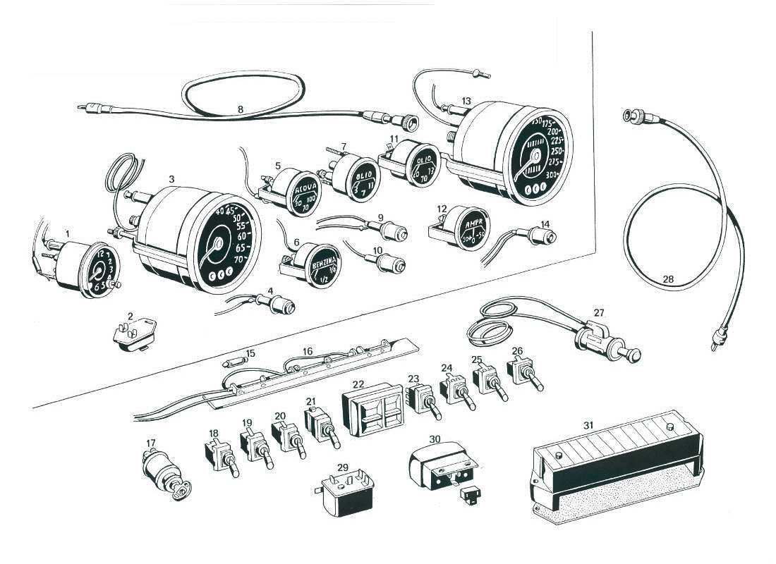 maserati mexico strumenti del cruscotto diagramma delle parti