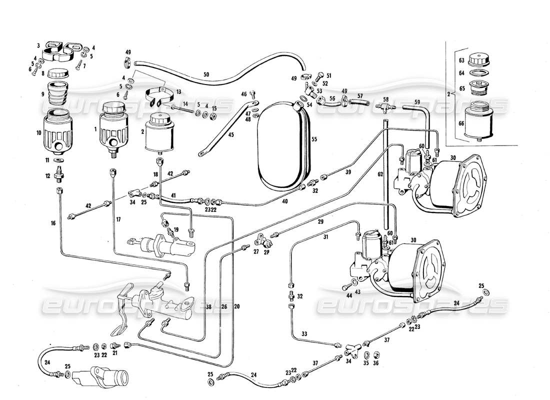 maserati mexico controllo del freno diagramma delle parti