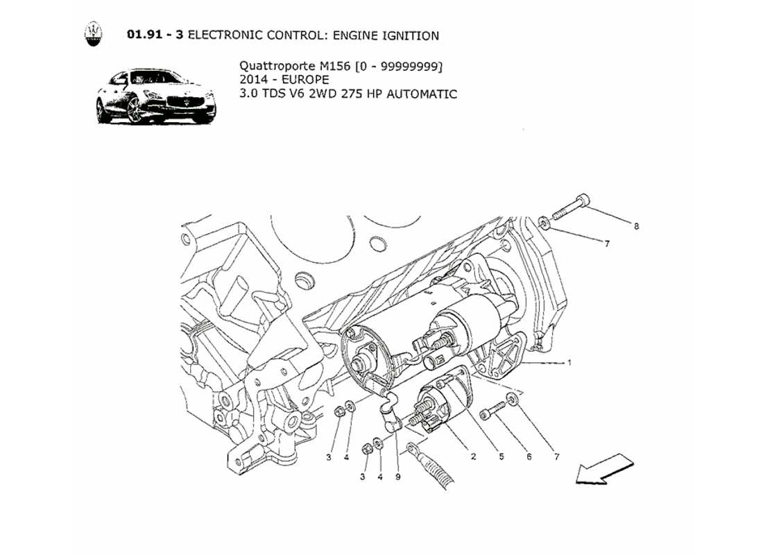 maserati qtp. v6 3.0 tds 275bhp 2014 controllo elettronico: diagramma delle parti di accensione del motore