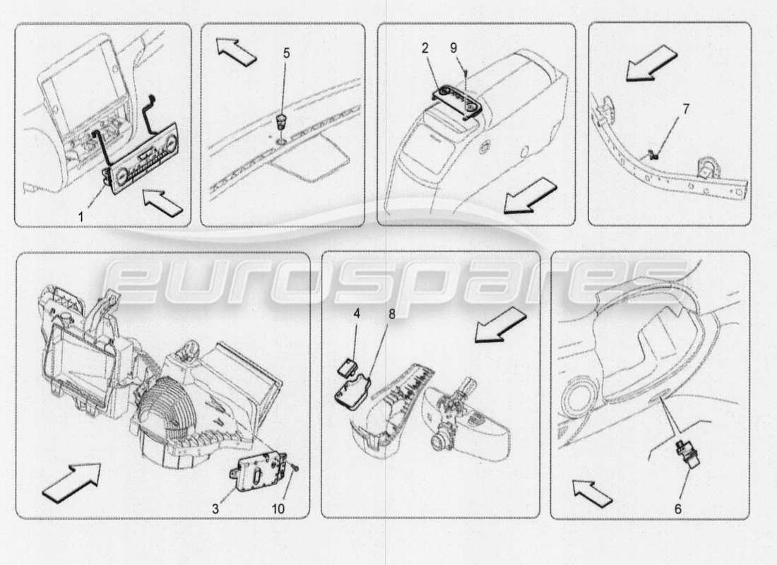 maserati qtp. v8 3.8 530bhp 2014 auto unità a c: diagramma delle parti del controllo elettronico