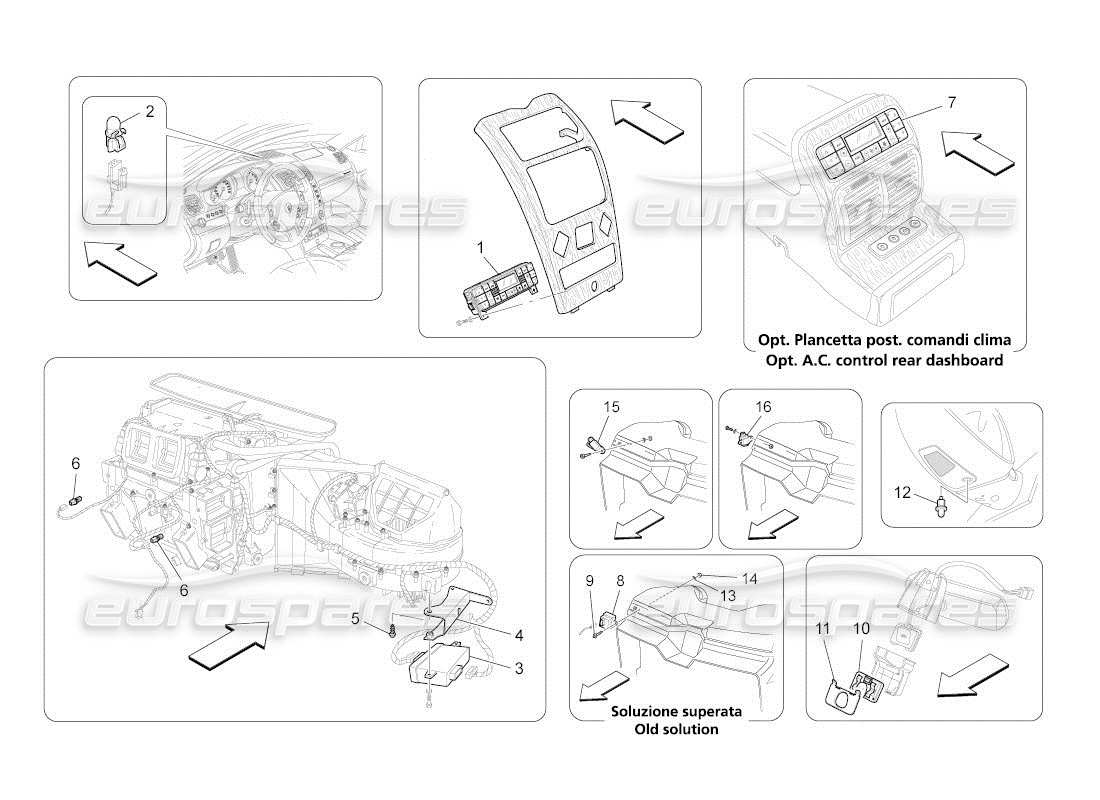 maserati qtp. (2011) 4.7 auto unità a c: diagramma delle parti del controllo elettronico