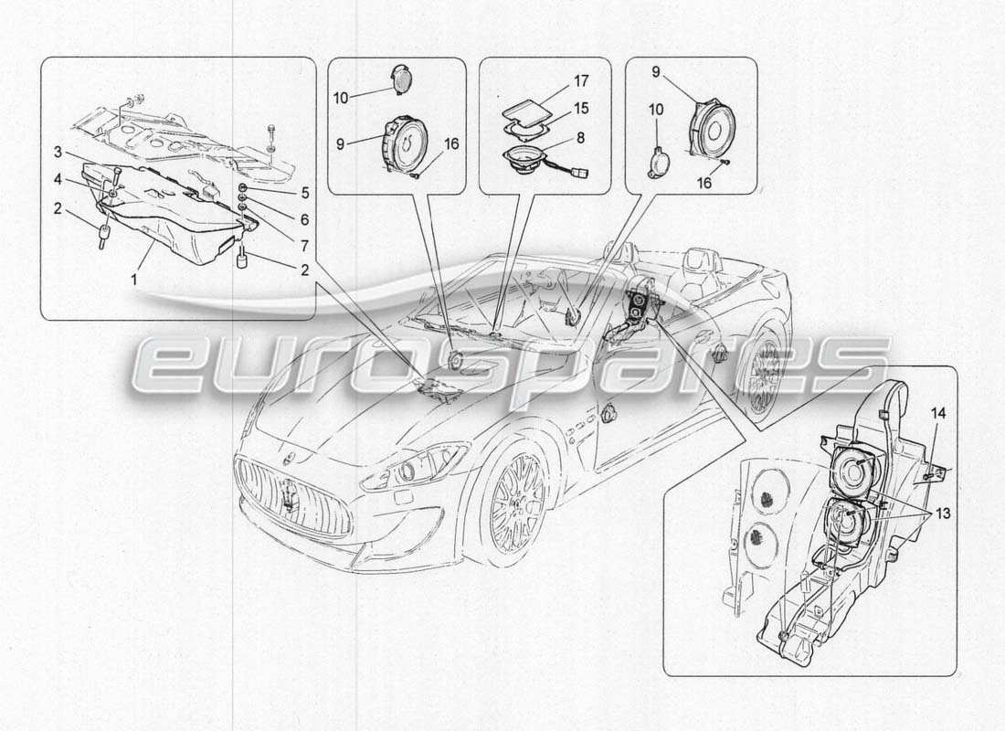 maserati grancabrio mc centenario sistema di diffusione sonora diagramma delle parti