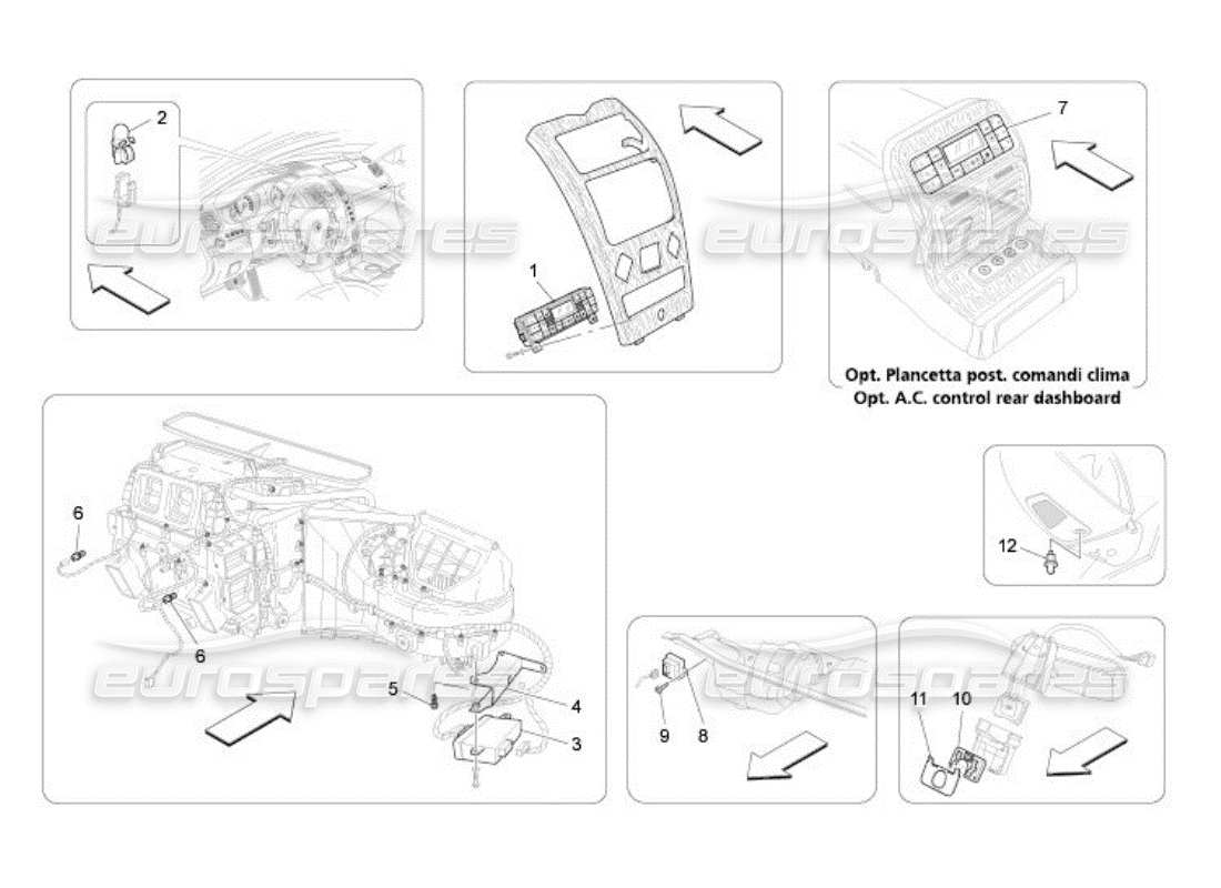 maserati qtp. (2005) 4.2 unità a c: diagramma delle parti del controllo elettronico