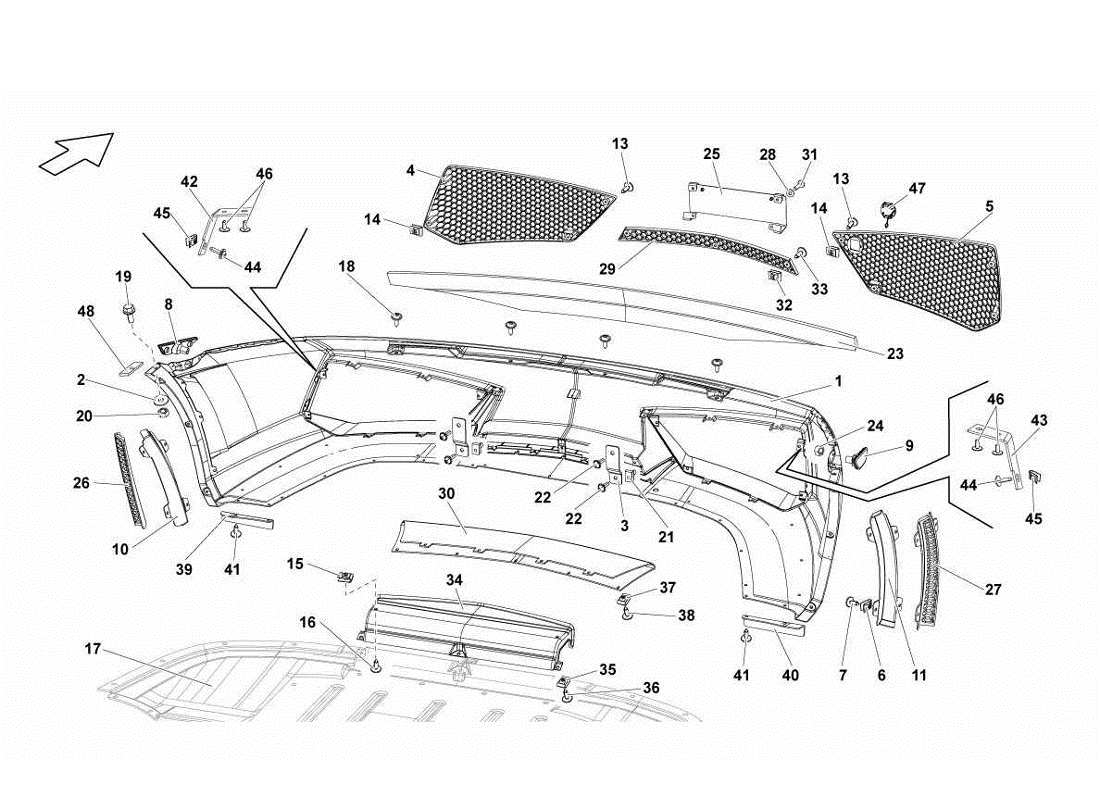 lamborghini gallardo lp560-4s update paraurti anteriori diagramma delle parti