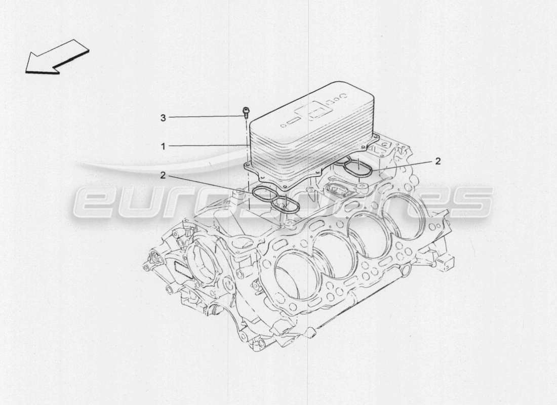 maserati qtp. v8 3.8 530bhp 2014 auto diagramma delle parti dello scambiatore di calore