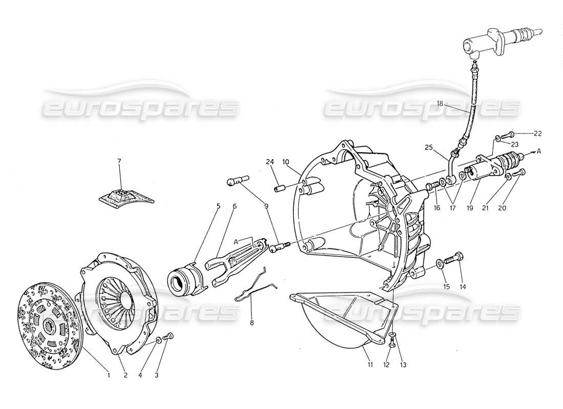 maserati 228 diagramma della parte della frizione