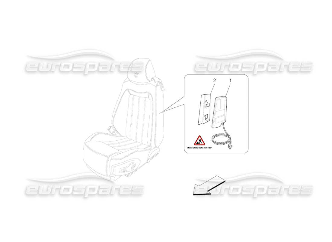 maserati grancabrio (2011) 4.7 diagramma delle parti del sistema borsa laterale anteriore