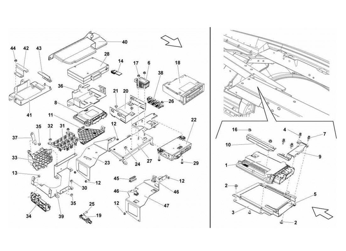 lamborghini gallardo lp560-4s update sistema elettrico diagramma delle parti