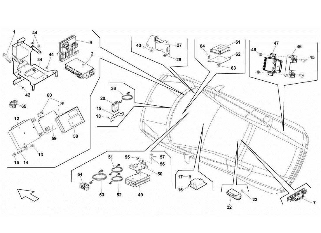 lamborghini gallardo lp560-4s update sistema elettrico diagramma delle parti