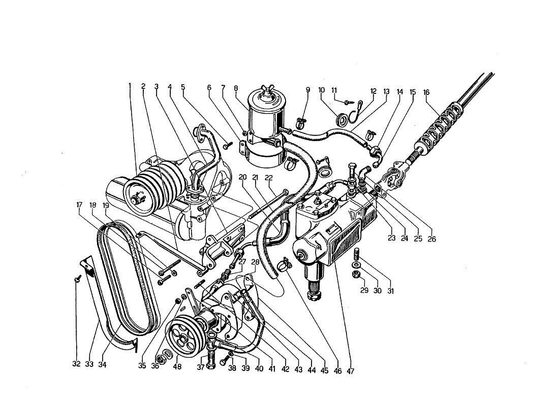 lamborghini jarama guida idraulica diagramma delle parti